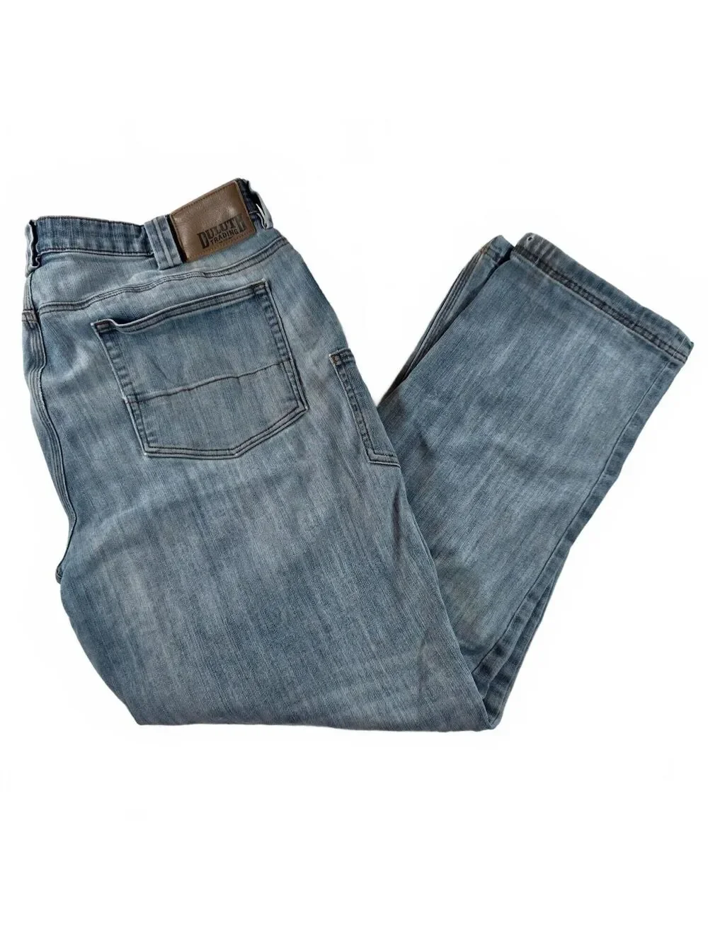 Duluth Trading Co Men's Denim Jeans Size 38x32 Light Blue Relaxed Fit Farm Worn